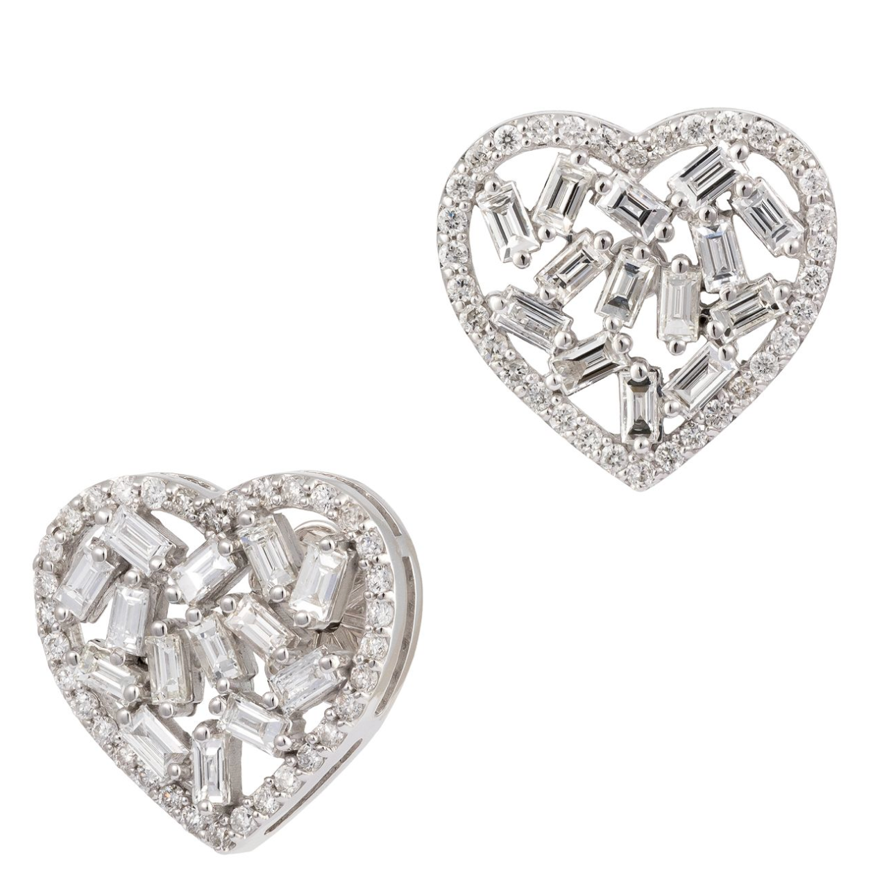 Heart Baguette Earrings